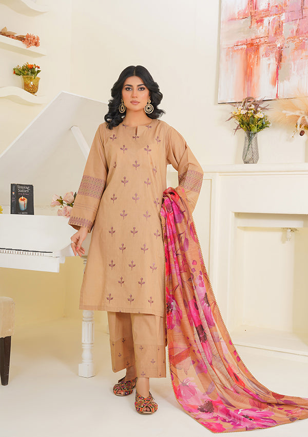 Saahil ki Ret 3 PC Embroidered Suit