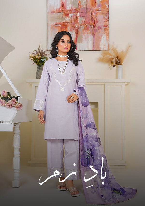 Baad-e-Narm 3 PC Embroidered Suit