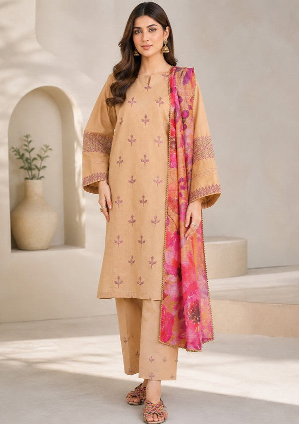 Saahil ki Ret 3 PC Embroidered Suit