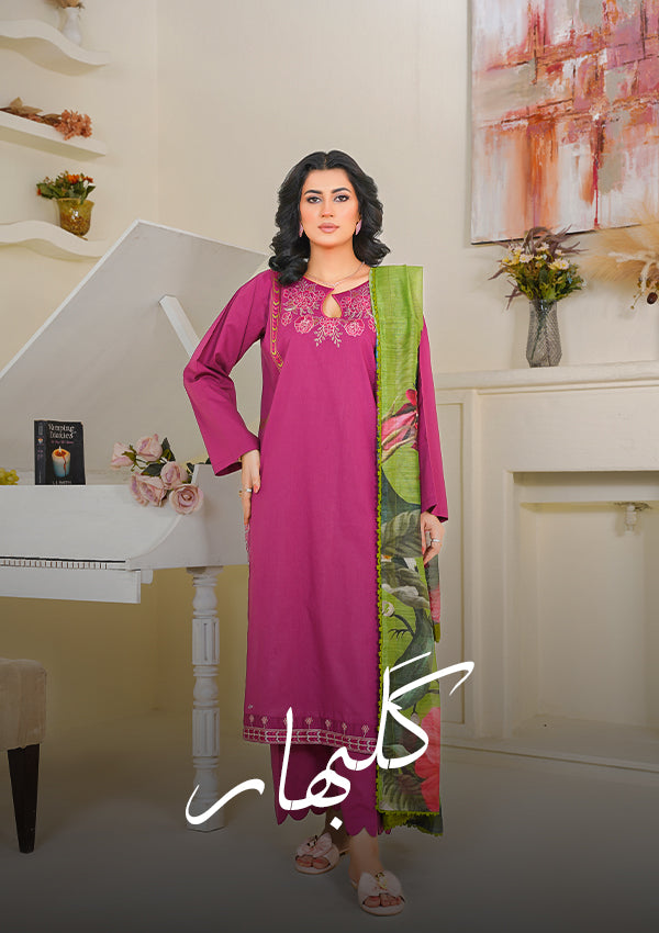 Gulbahaar 3 PC Embroidered Suit