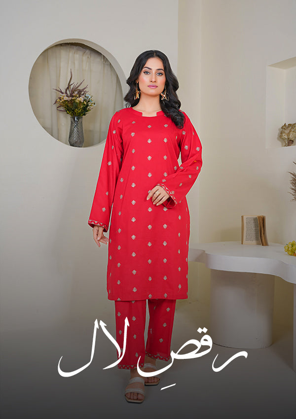 Raqs-e-Laal 2 PC Embroidered Suit