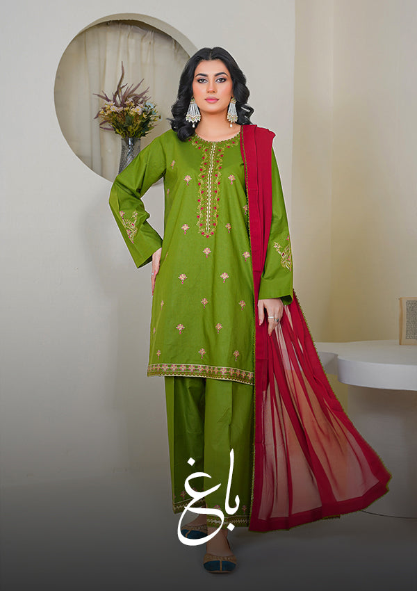 Baagh 3 PC Embroidered Suit