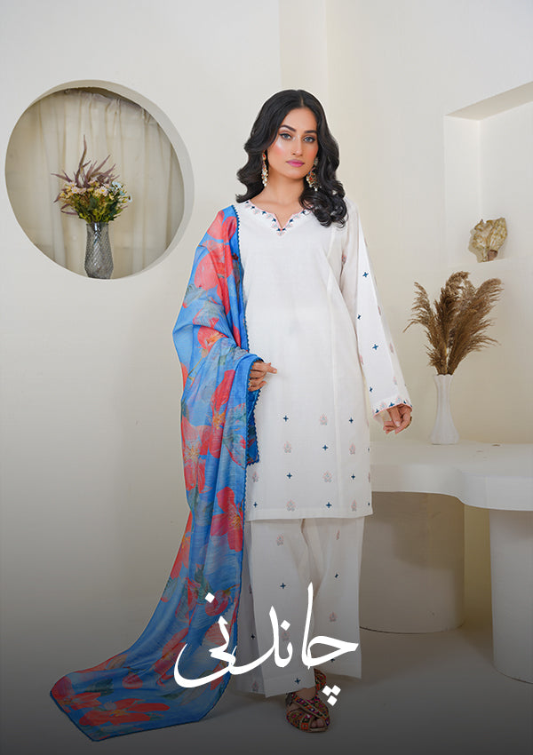 Chaandni - 3 PC Embroidered Suit