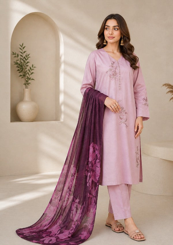Khilti Subah 3 PC Embroidered Suit