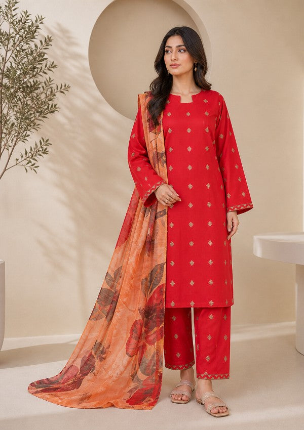 Raqs-e-Laal 3 PC Embroidered Suit