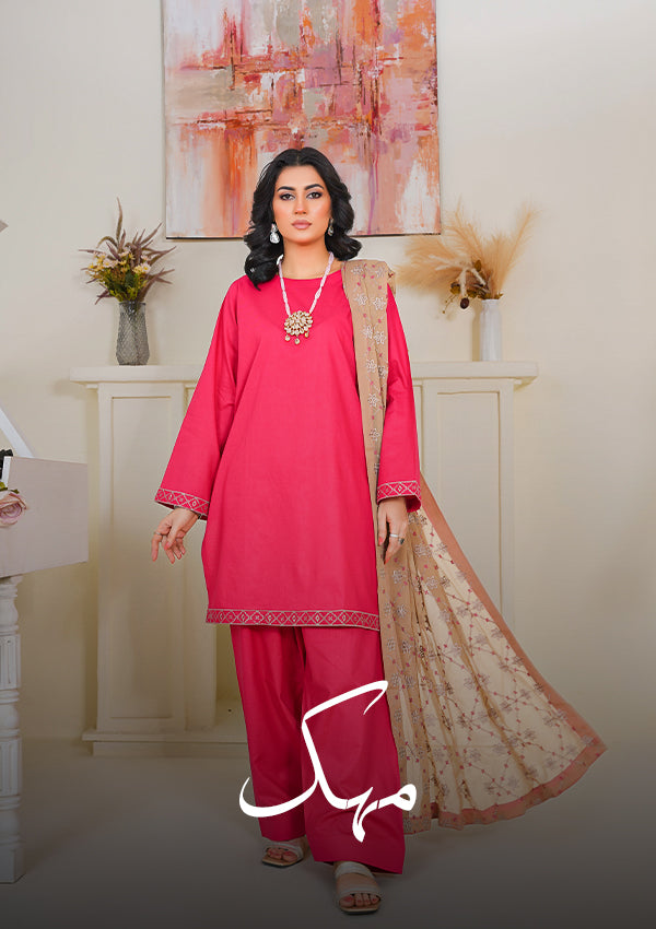 Mehak 3 PC Embroidered Suit